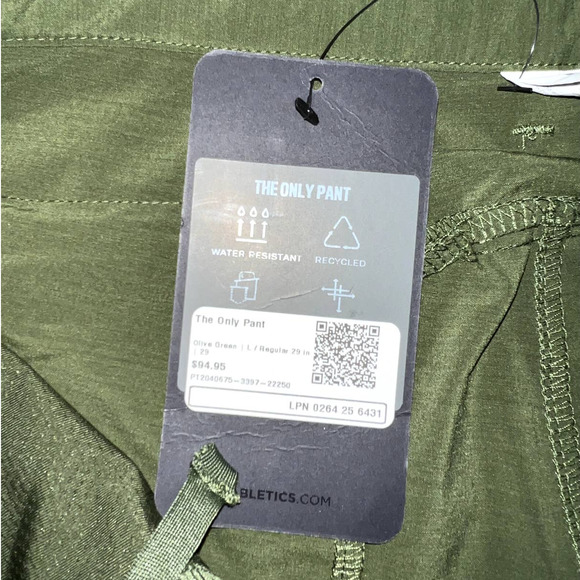 New Fabletics Mens The Only Pant Modern Slim Fit Olive Green size L - Picture 7 of 11